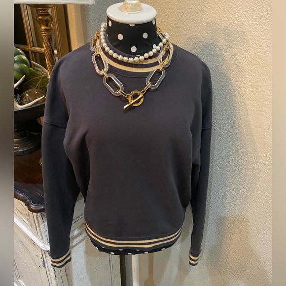 Madewell Tops - Madewell Sweatshirt, Size Medium, Black/Tan